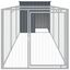 vidaXL Caseta perros con corral acero galvanizado gris 110x813x110 cm, , large indicador imagen numero 10