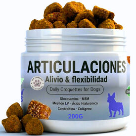 Condroprotector Perros Hecho en Espa&ntilde;a 200 Uds Suplemento 100% Natural C&uacute;rcuma &Aacute;cido Hialur&oacute;nico Mejill&oacute;n Labios Verdes MSM Glucosamina Condroitina Salm&oacute;n Col&aacute;geno | Complemento Articulaciones Perro