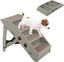 COSTWAY Escalera de Plástico Plegable para Mascotas, Escalera de Plástico con 4 Peldaños para Interior y Exterior, con Fieltro Blando, Ideal para Mascotas de Talla Pequeña y Mediana (Gris), , large indicador imagen numero 1