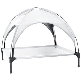vidaXL Cama para Perros con Dosel Sofá Silla Tela Oxford y Acero Gris