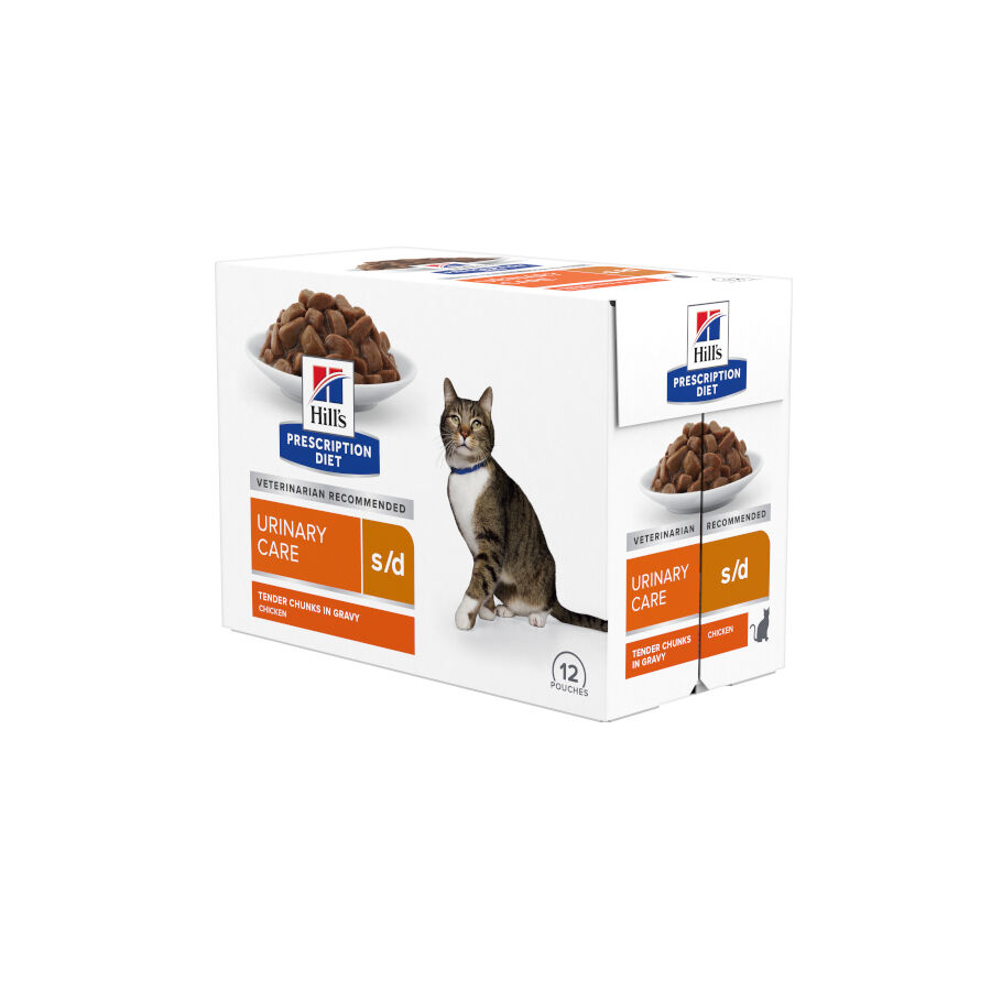 12 sobres x 85 g Hill's Prescription Diet Urinary Care s/d Pollo Sobre en Salsa para gatos 12, , large Imagen numero 1