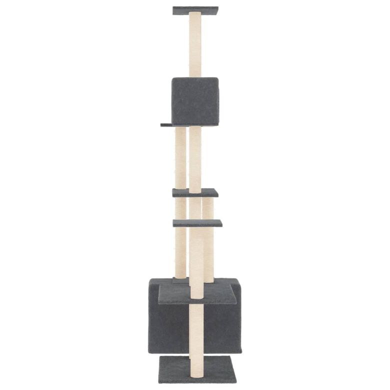 vidaXL Rascador Postes de sisal Gris Oscuro 180 cm para gatos thumbnail