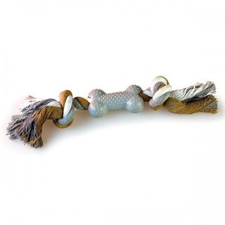 Hueso con doble nudo para perros color Gris