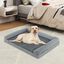 COSTWAY Cama Ortopédica para Perros, Cama Perro Grande con Tejido Interno Impermeable, Sofá para Perros con Funda Extraíble y Lavable, Gris, 113 x 89 x 18 cm (Large), , large indicador imagen numero 8