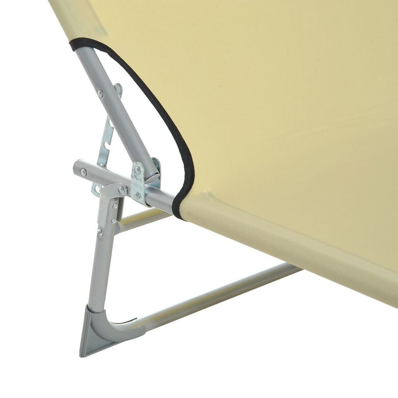 Outsunny Tumbona plegable beige para jardin thumbnail