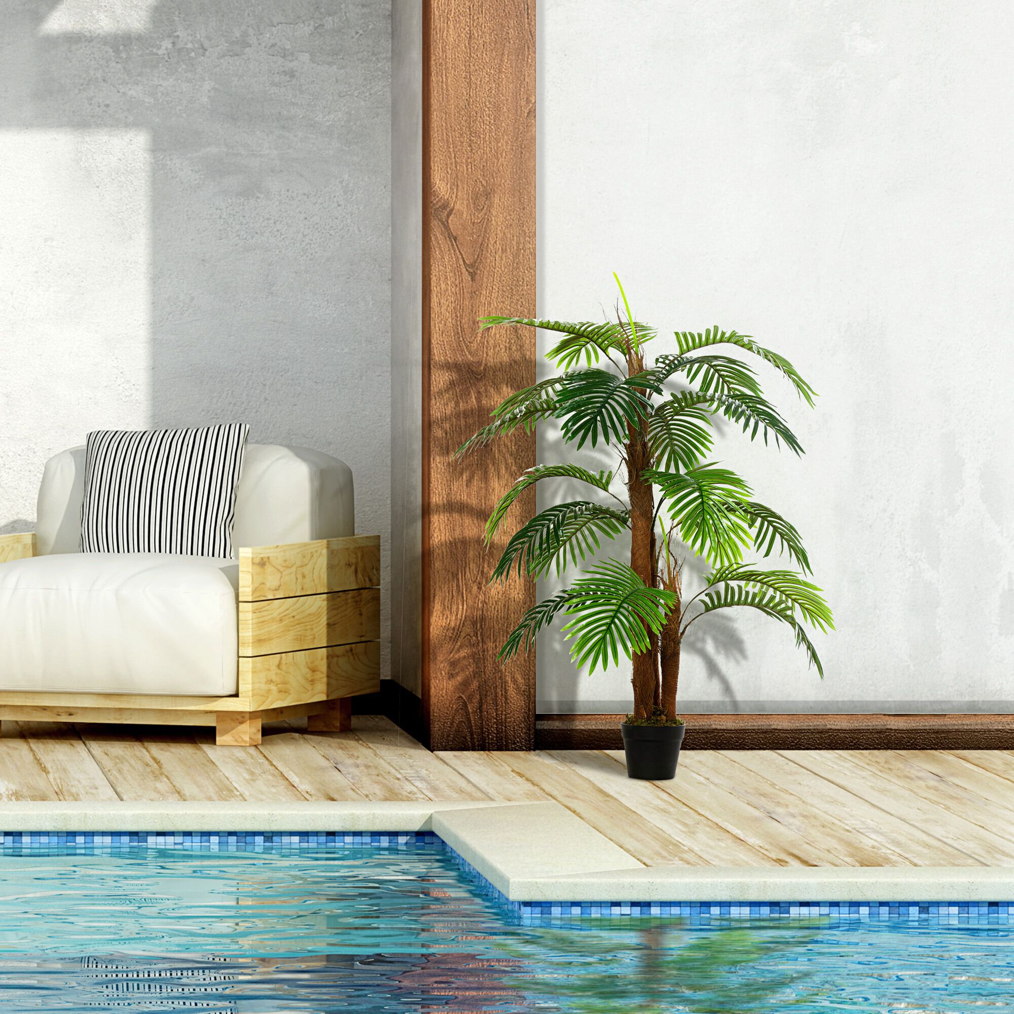 Outsunny Planta Artificial Palmera Altura 120 cm thumbnail