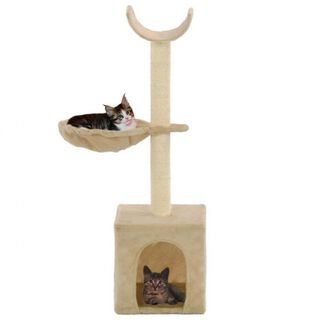 Rascador con poste de sisal color Beige