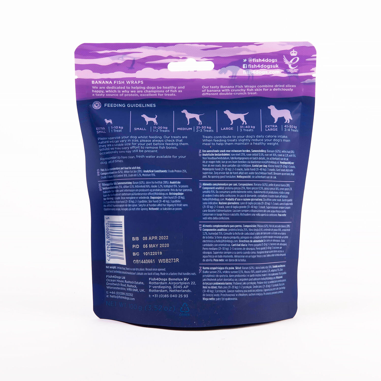 Fish4Dogs Snack natural Love Banana con Pescado para perros thumbnail