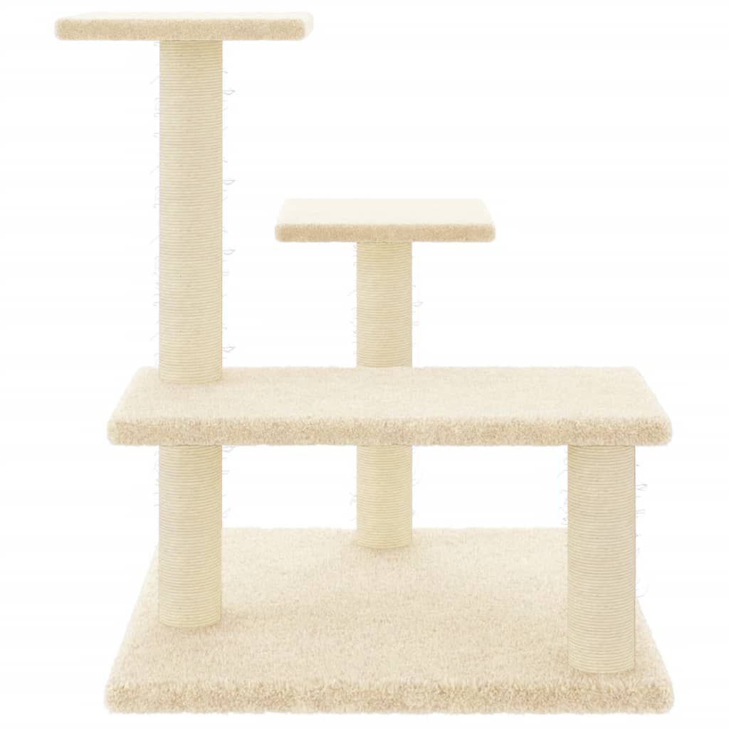 vidaXL Rascador para gatos con postes de sisal color crema 61 cm, , large Imagen numero 2