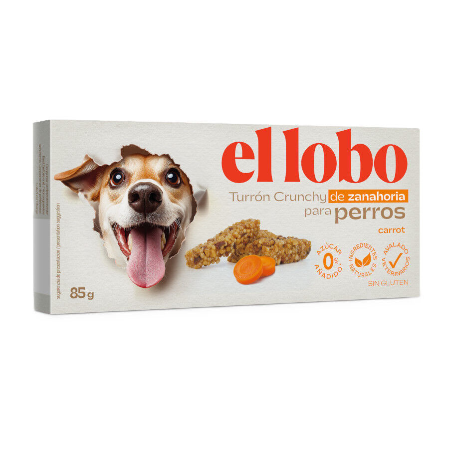 85 g El Lobo Turr&oacute;n Crujiente de Zanahoria para perros, , large Imagen numero 1