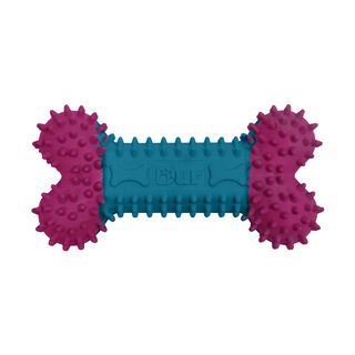 Dur Juguete Hueso Mordedor fucsia y azul caribe con aroma pollo para perros