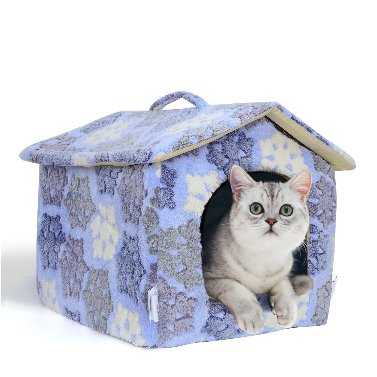 Nobleza Casa para Perro peque&ntilde;os, Cama para Gato con colch&oacute;n extra&iacute;ble, Plegable Casa para Gatos, Perros Conejos, 53x50x43cm L, Azul, , large Imagen numero 7