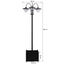 Outsunny Farol Solar de Jardín con 18 Luces LED Blanca Fría 6000K Impermeable IP44 Sensor de Noche y Base de Maceta Farola de Exterior para Camino Terraza Patio 60x55x189 cm Negro, , large indicador imagen numero 3