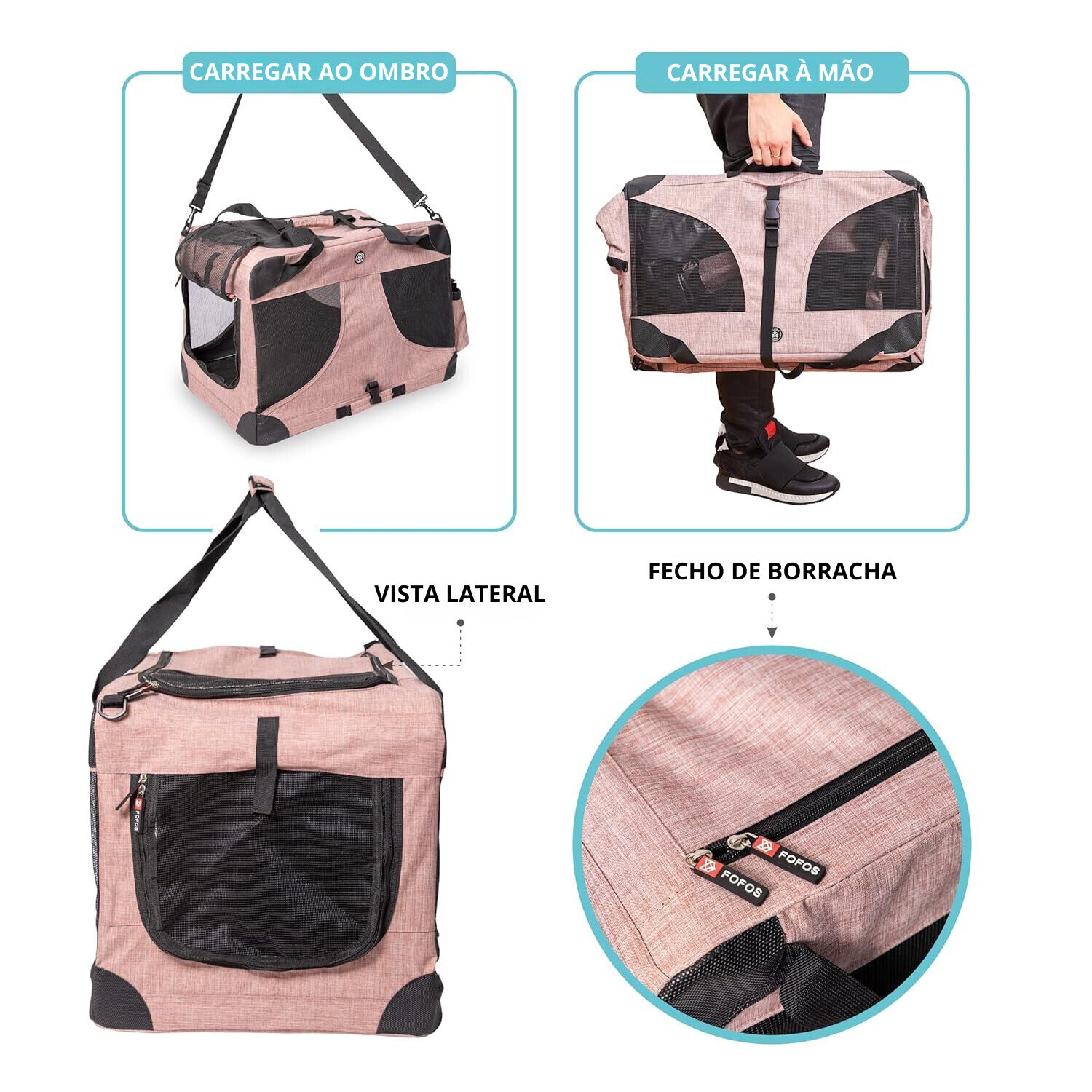 Transport&iacute;n para Animales Premium Comfort Rosa XL FOFO, , large Imagen numero 3