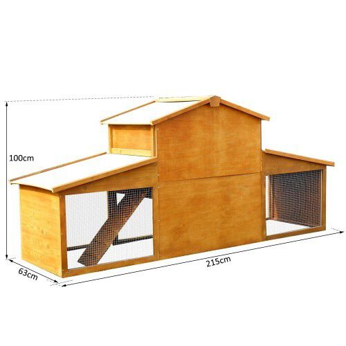 Conejera PawHut de 2 niveles y zona abierta color Madera, , large Imagen numero 3