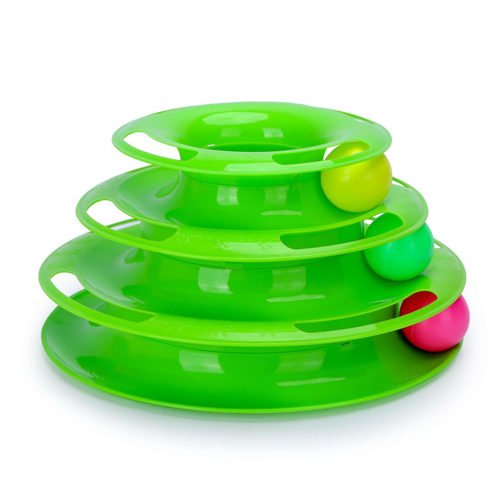 Nobleza - Juguete para Gatos, Juguetes Interactivo con Dise&ntilde;o de Torre con 3 Pelotas de 3 Niveles, Torre Interactiva Gato（25 x 12.5cm）, , large Imagen numero 1
