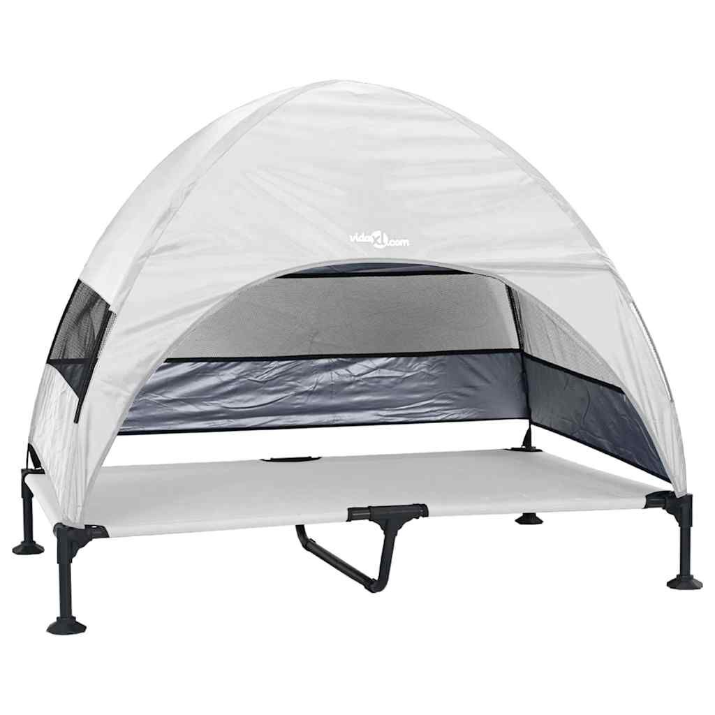 vidaXL Cama Elevada para Perros Manual Gris plata 127 x 81 x 108 cm, , large Imagen numero 1