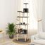 Vidaxl rascador árbol 6 plantas con 3 casas gris oscuro para gatos, , large indicador imagen numero 2