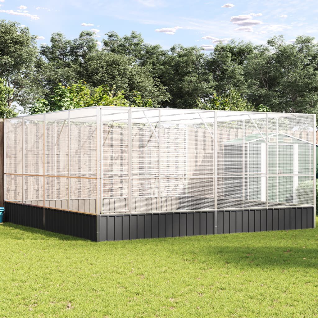 vidaXL Pajarera acero plateado para pájaros thumbnail