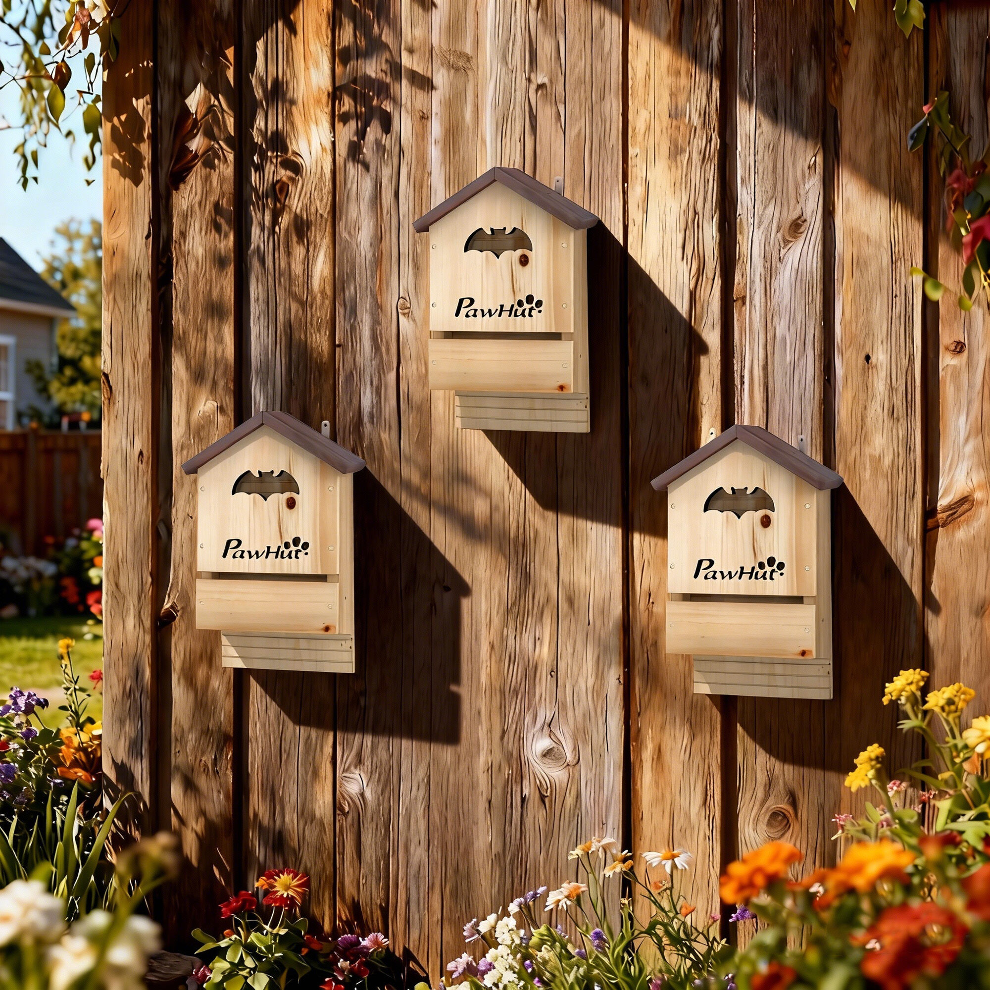PawHut Casas para Murci&eacute;lago Madera Natural, , large Imagen numero 2