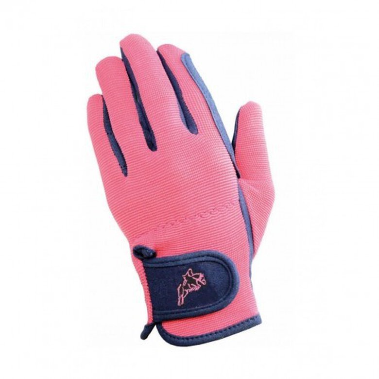 Guantes infantiles de montar uso diario color Negro/Rosa, , large image number null