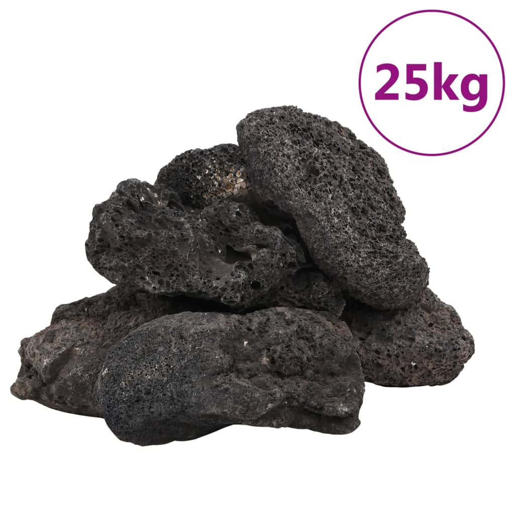 VidaXL Rocas volcánicas negras para peces