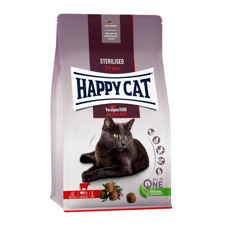 4 kg Happy Cat Adult Sterilised Bavarian Beef pienso