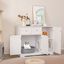 COSTWAY Mueble para Caja de Arena para Gatos, Gabinete Lateral para Lavado Oculto de Gatos de Madera con 2 Cajones, 3 Puertas, Dispositivos Antivuelco, Muebles Modernos en Interiores para Gatos, , large indicador imagen numero 4