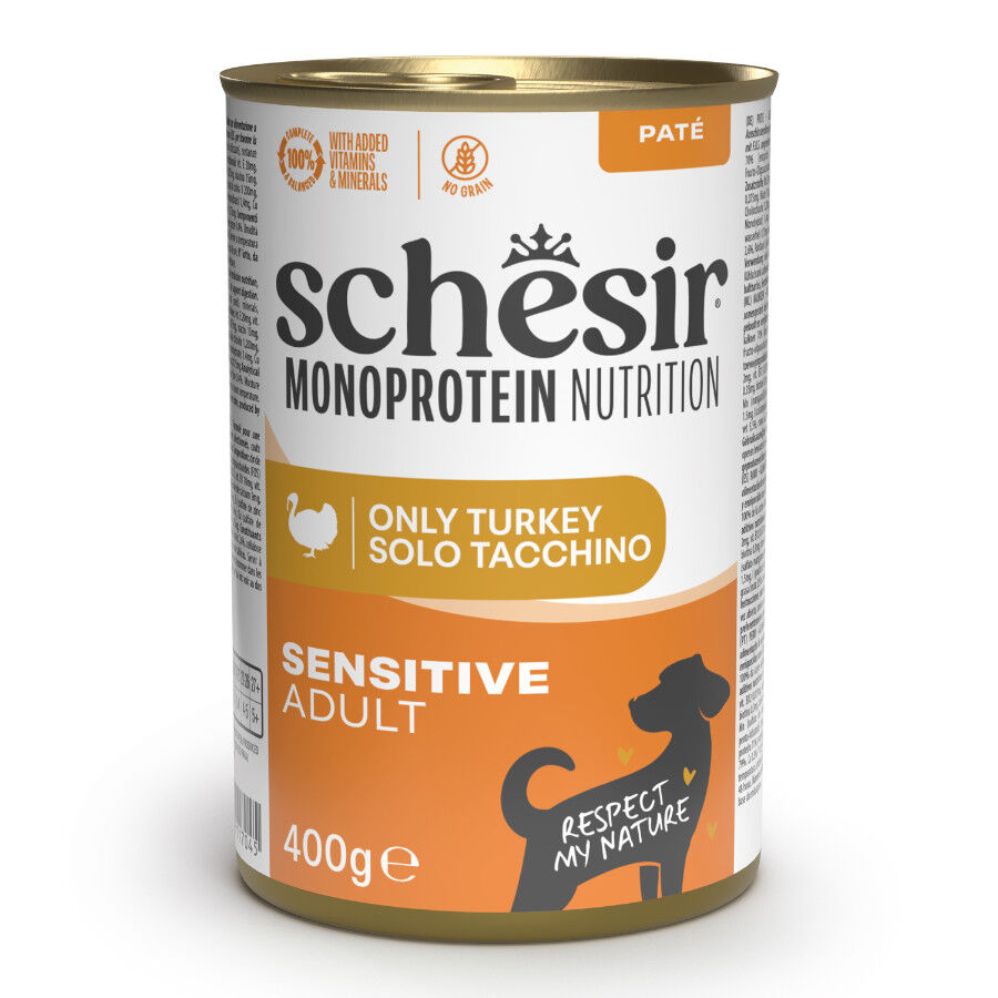 400 g Schesir Monoprotein Lata Pavo para perros, , large Imagen numero 1