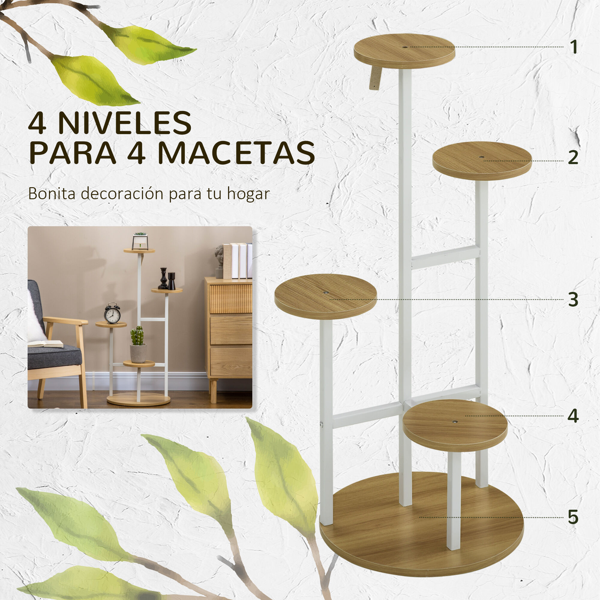 Outsunny Soporte para Plantas de 4 Niveles thumbnail