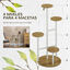 Outsunny Soporte para Plantas de 4 Niveles Estantería para Macetas Soporte para Macetas con Marco de Acero para Interior Salón Dormitorio Terraza Jardín Balcón 40x40x95,5 cm Natural, , large indicador imagen numero 4