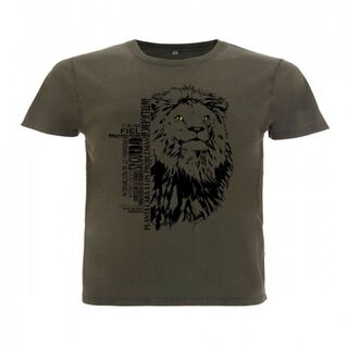 Camiseta para hombre Animal Totem león color verde