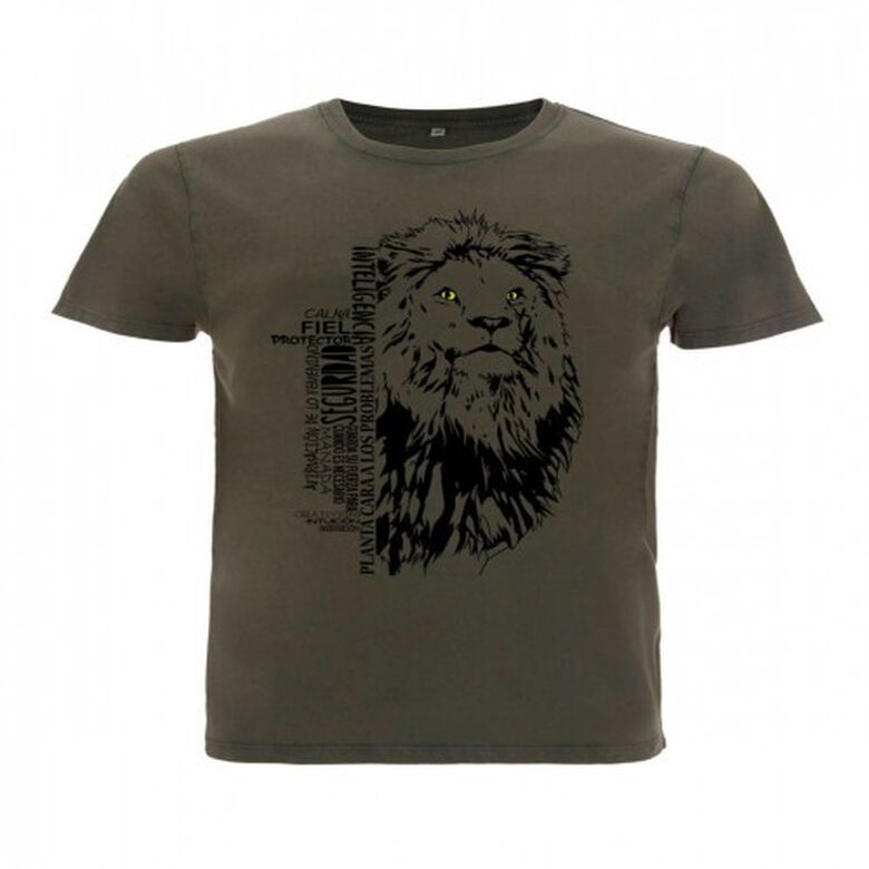 Camiseta para hombre Animal Totem león color verde thumbnail