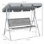 Outsunny Balancín Jardín Exterior Columpio Exterior de 3 Plazas con Toldo Ajustable Respaldo Transpirable y Marco de Metal para Terraza Balcón Carga 240 kg 171x108x154 cm Gris, , large indicador imagen numero 3