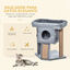 PawHut Árbol Rascador para Gatos Pequeños de 57 cm Torre para Gatos con Poste de Yute Rampa para Rascar Cama y Bola Colgante 40x40x57 cm Gris, , large indicador imagen numero 4