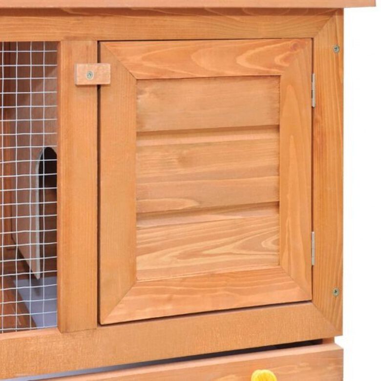 Conejera de exterior con puerta para conejos color Madera thumbnail