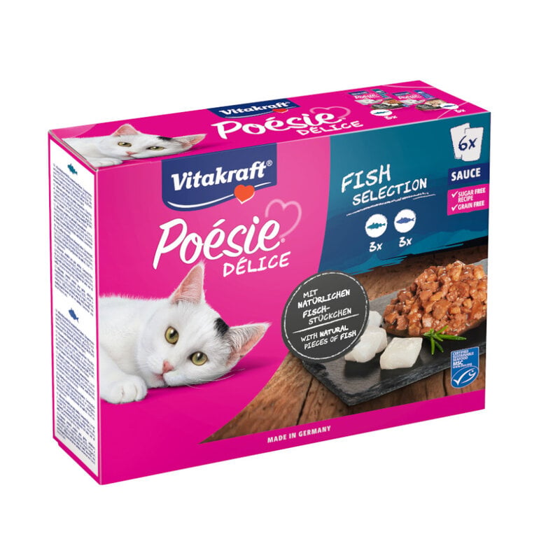 6 sobres x 85 g Vitakraft Poésie Pescado sobre en salsa para gatos