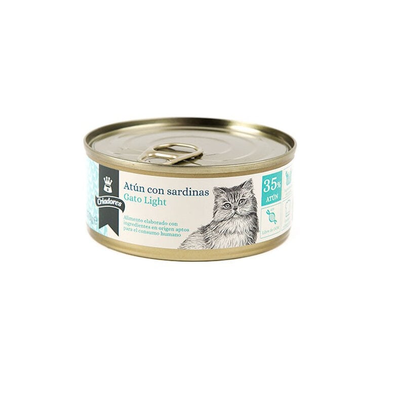 170 g Criadores Light Atún y Sardinas lata para gatos