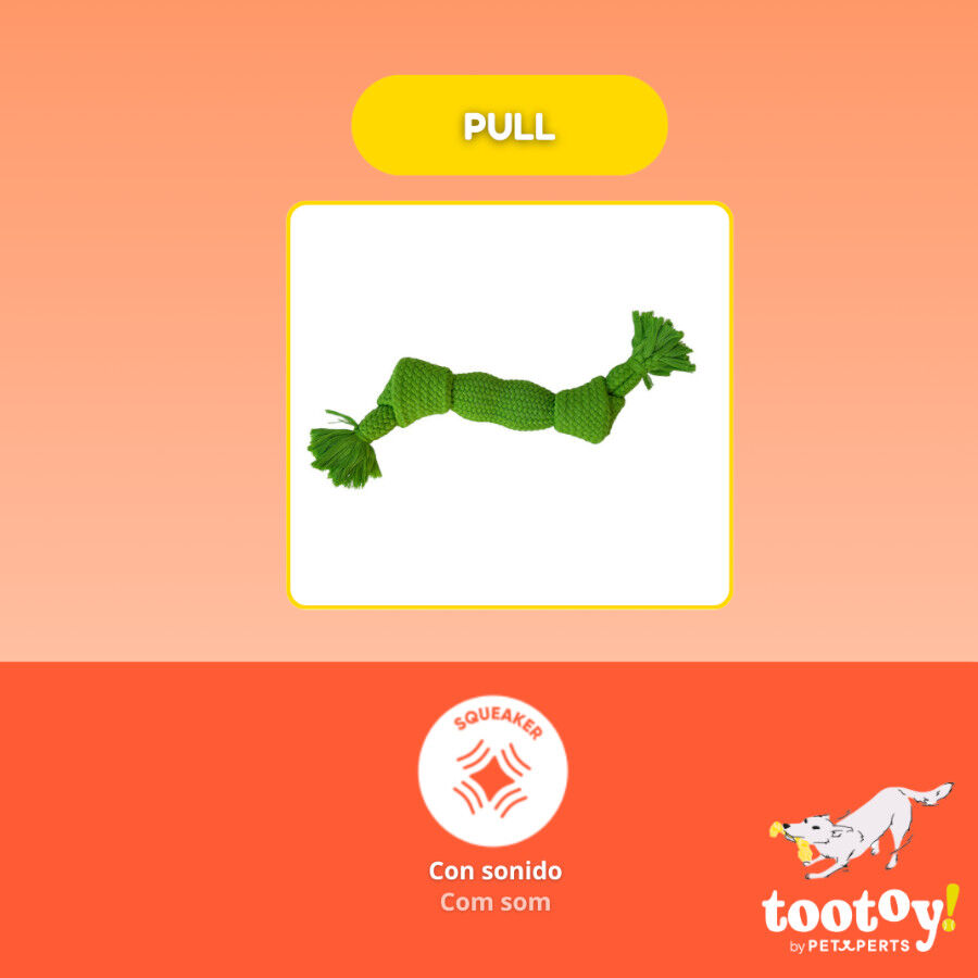 Tootoy! Hueso Mordedor de Cuerda Verde para perros, , large Imagen numero 4