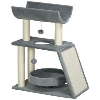 PawHut Árbol para Gatos Gris Claro