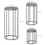 Outsunny Soportes para Plantas de Metal 3 Piezas Apilables Estantes Porta Macetas Decorativos con Efecto de Mármol para Interiores y Exteriores Ø30,5x70,5 cm Gris y Negro, , large indicador imagen numero 3