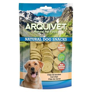 Chips Natural Dog Snacks Arquivet para perros sabor Bacalao