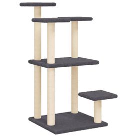 vidaXL Postes rascadores con plataformas gris oscuro para Gatos 