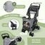 Carrito para perros Plegable Mobiclinic Ruedas con freno y 360º 3 accesos Con toldo Cesta almacenaje y portavasos Gris, , large indicador imagen numero 4