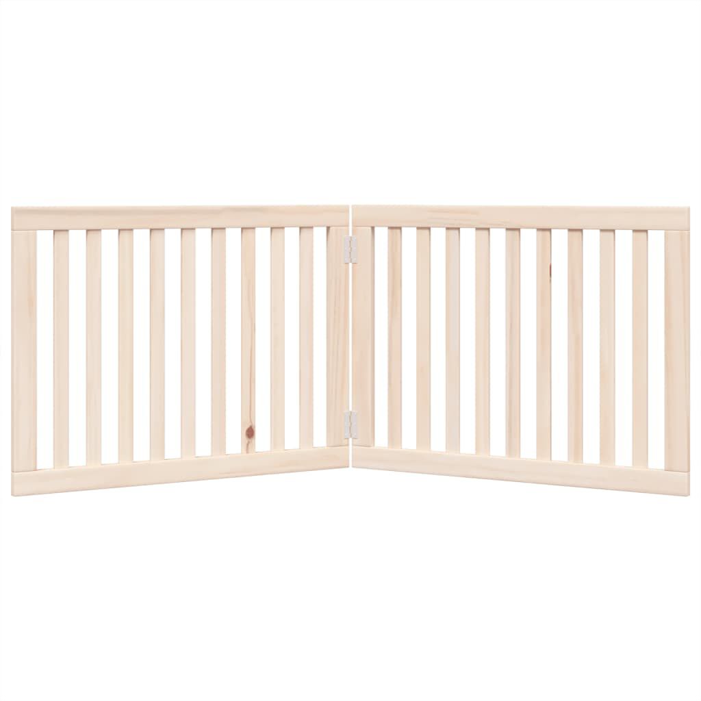 vidaXL Puerta para perros plegable 2 paneles madera de &aacute;lamo 160 cm, , large Imagen numero 9