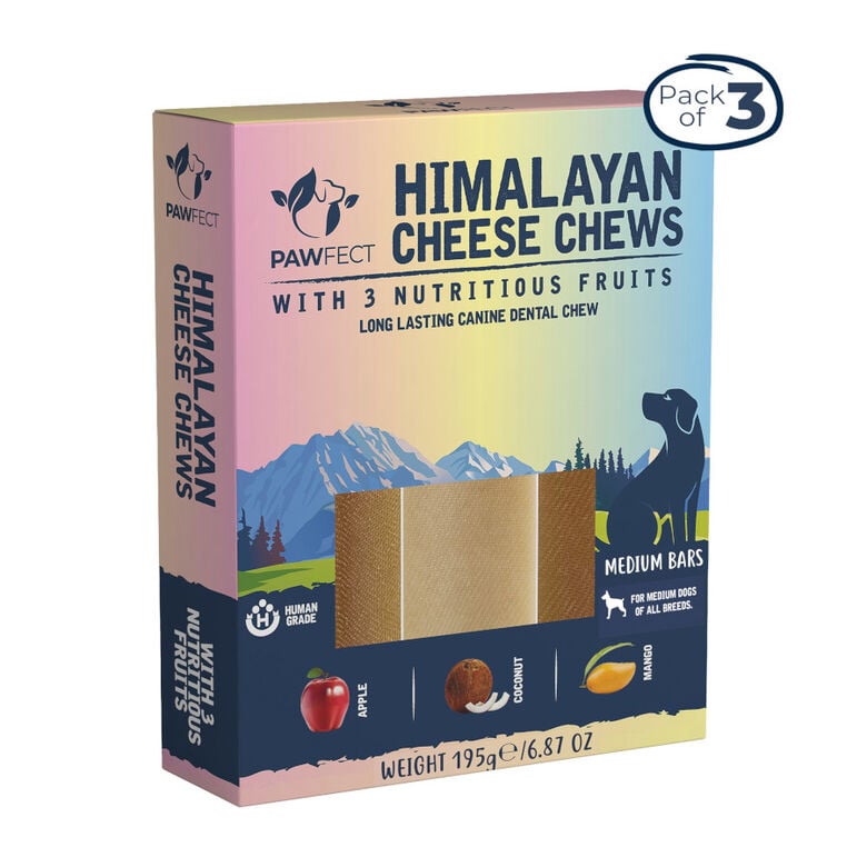 Pawfect Masticables dentales de queso del Himalaya: manzana, coco y mango thumbnail