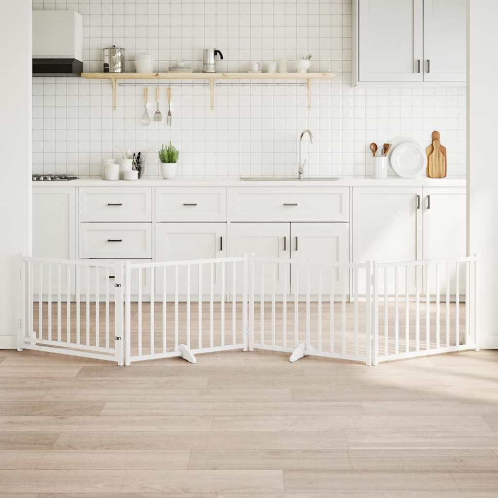 vidaXL Puerta para Perros Plegable Paneles Puerta Mascotas Madera de &Aacute;lamo, , large Imagen numero 7