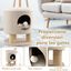 COSTWAY Taburete para Gatos 3 en 1 con Condominio, Casa para Mascotas Otomana, Cueva para Gatos con Poste Rascador y Bola de Felpa, Cama Gato Cueva 40 x 40 x 47 cm (Beige), , large indicador imagen numero 3