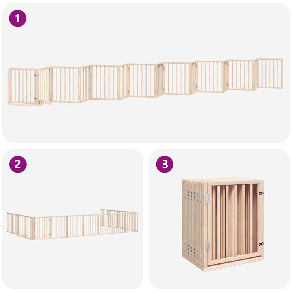 Vidaxl Puerta para Perros Plegable Paneles Puerta para Mascotas Madera de &Aacute;lamo, , large Imagen numero 8