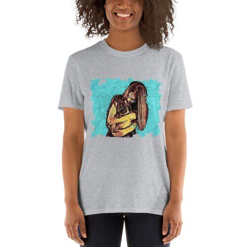 Mascochula camiseta mujer graffiti personalizada con tu mascota gris thumbnail